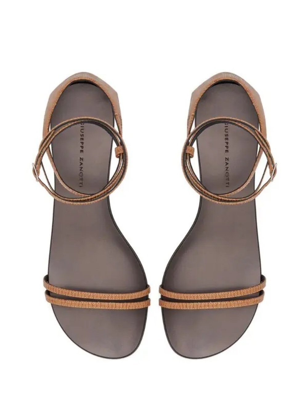 GIUSEPPE ZANOTTI Catia Flat Strappy Embossed Sandals